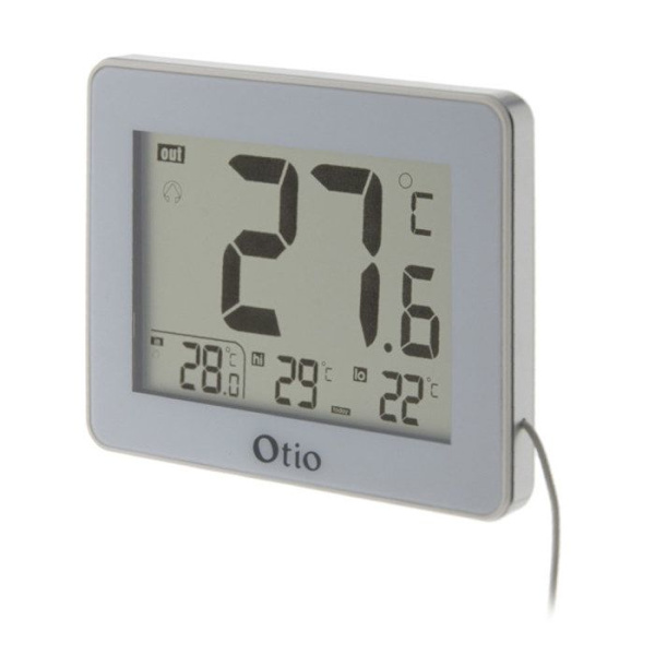 Termometer - Otio - 936063 - Inomhus/Ute - Visning av tid/temperatur - Frostvarning Vit
