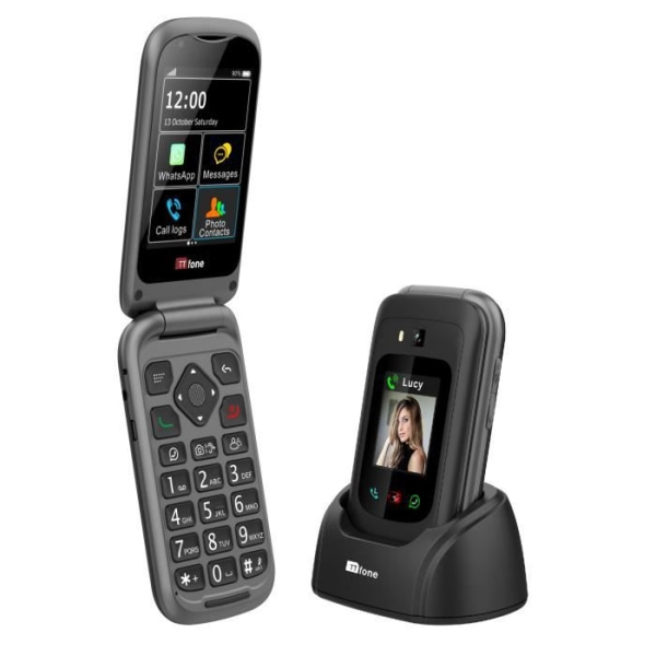 TTfone TT970 Whatsapp 4G pekskärm Senior Big Button Flip Mobiltelefon-Nödhjälpsknapp-Lätt och enkel att använda