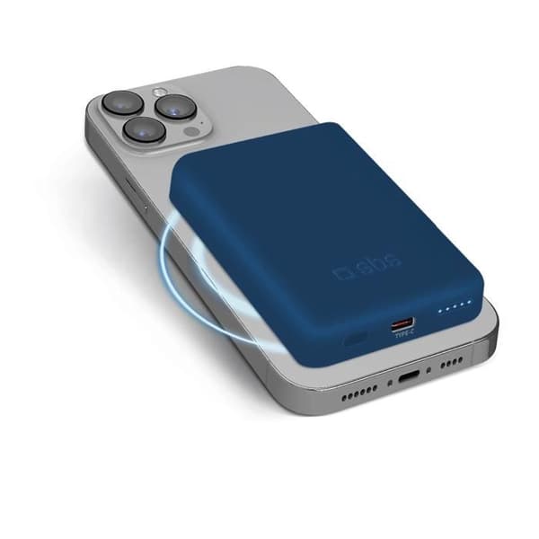 Externbatteri Sbs för Magsafe 5000 mAh för iPhone 13, 12 och 11, hög effekt-laddning