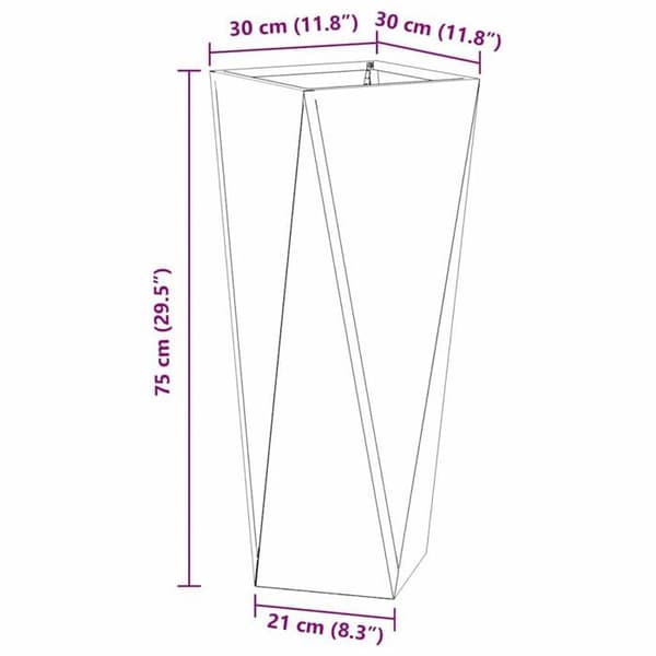 Stålkruka - vidaXL - Vit - 30x30x75 cm - Robust - Utomhusbruk - Montering krävs