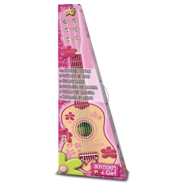 Bontempi 6-strängad trägitarr för barn Rosa 55cm Rosa