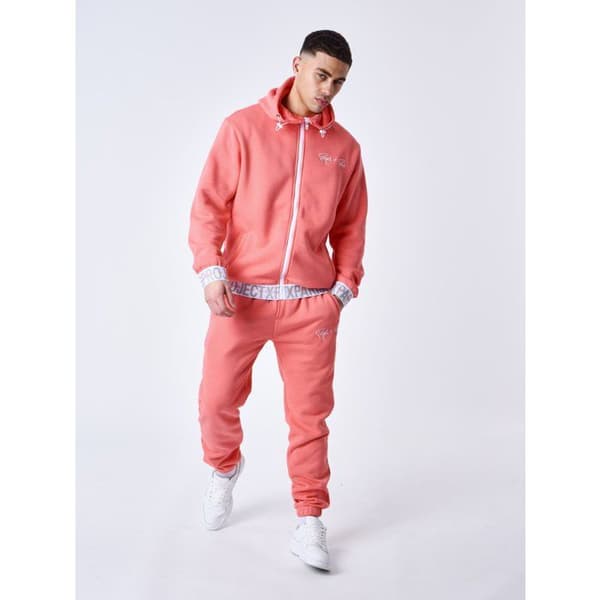 Joggingbyxor med logotypad elastisk midja Rosa S