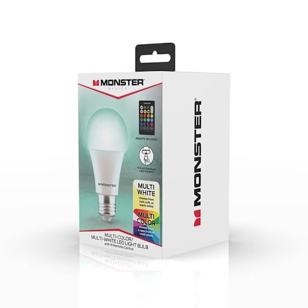 illuminessence A19 E27 Monster LED-lampa - flerfärgad/flervit - TU