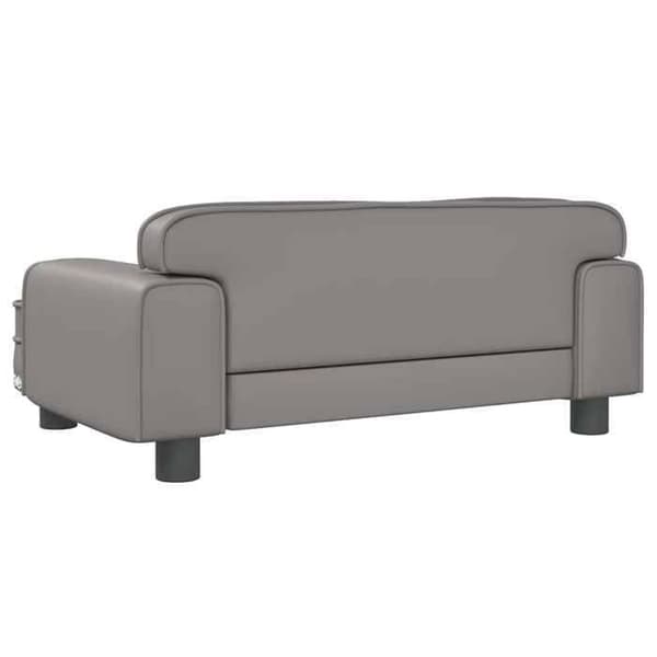 vidaXL Barnsoffa grå 70x45x30 cm konstläder, mini soffa, mini soffa-stol, mini soffa för barn 3196303