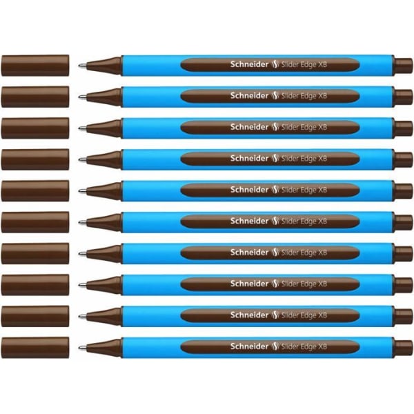 Penna - pennsats - Schneider refill - P152207 - Slider Edge (Extra bred spets (XB)) Set med 10 pennor, brunt bläck