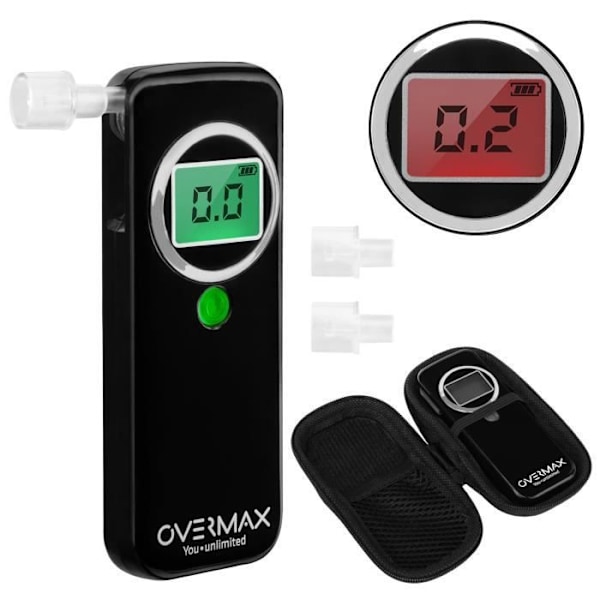 OVERMAX AD-02 - Alkoholtestare - Professionell, elektronisk, bärbar svart