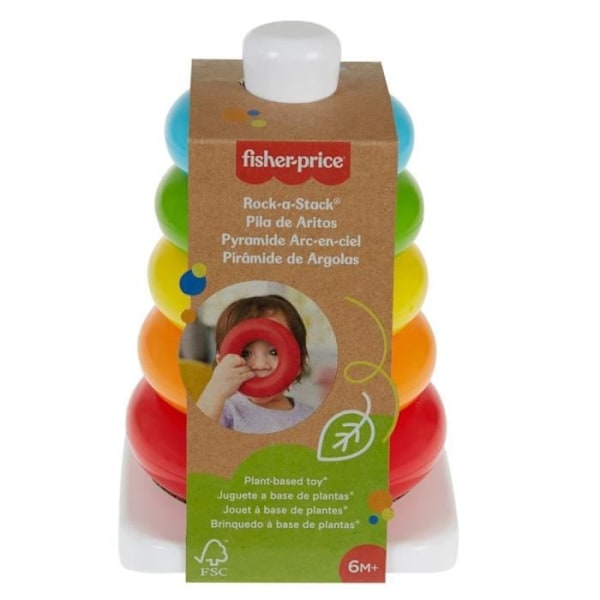 Fisher-Price - Regnbågspyramid - Leksak för tidig inlärning - Från 6 månader GRF09 Flerfärgad