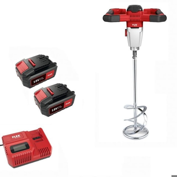 MXE 18.0-EC/5.0 Set FLEX blandare med Ø120 blad + 2 x 5Ah batterier + laddare - 495972