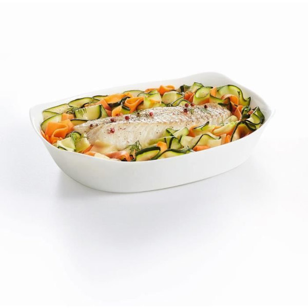 Rektangulär ugnsform - Luminarc - Smart Cuisine Carine - 250°C - Culinär opal - 30x22 cm VIT