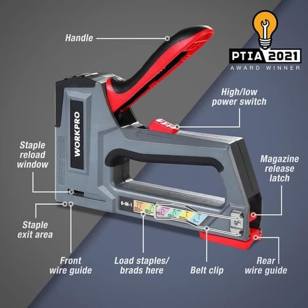 WORKPRO Multifunktionell Väggstapler 6 i 1 med 4000 Häftstift