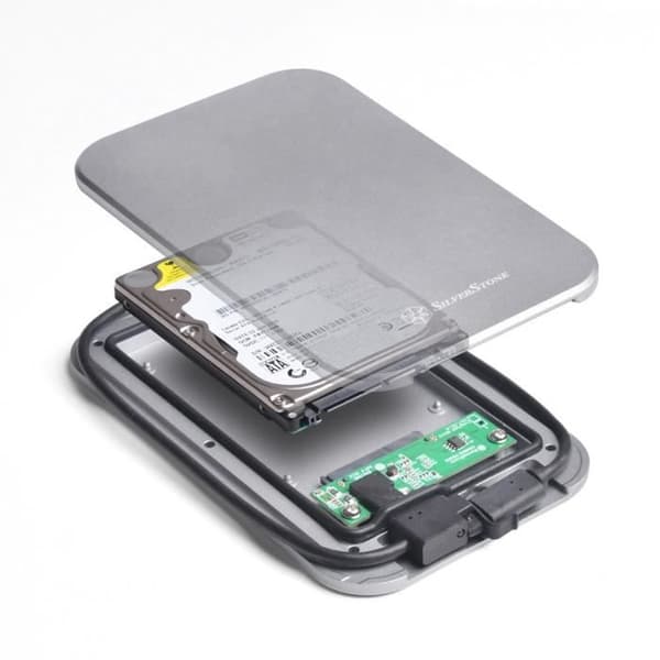 Extern hårddiskhus - SilverStone - SST-MMS02C - USB 3.1 Typ-C - 7mm/9.5mm - Vattentålig