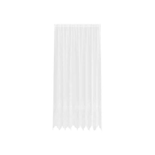 Blommönstrad spetsgardin - vidaXL - 280x200 cm - Vit - Polyester - Ljusfiltrerande - Flexibel installation Vit