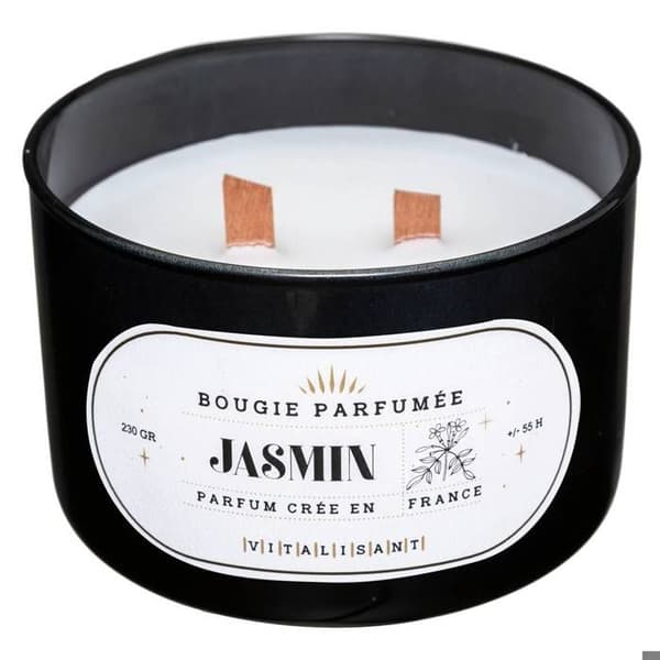 Doftljus "Snow" jasmin 470g Svart