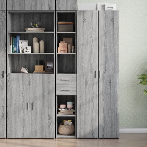 vidaXL Buffé hög sonoma grå 30x42,5x185 cm ingenjörsträ 846241