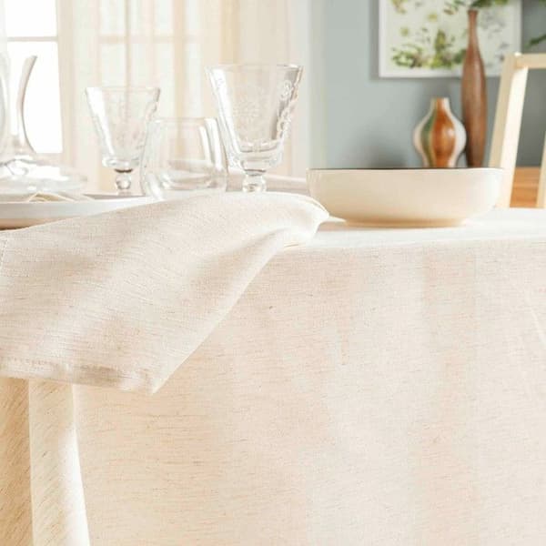 Duk rektangulär 140 x 240 cm polyester/lin uni pauline Sans beige