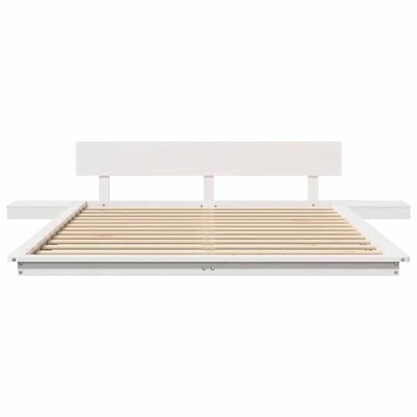 vidaXL Sängram Vit 150 x 200 cm trä 872396