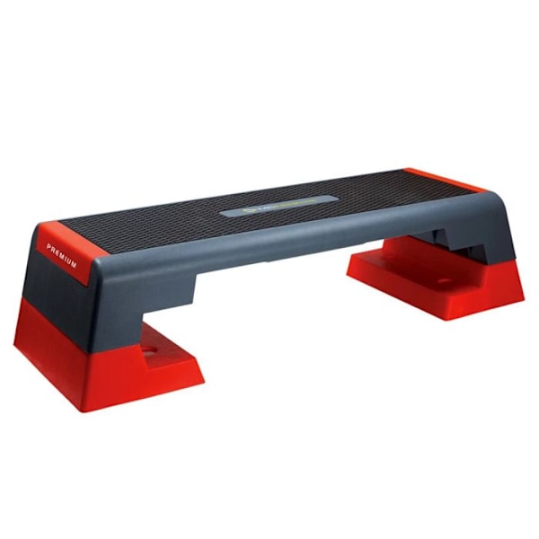 Stepper - HMS - AS007 - Justerbar höjd - Halkfri yta - Unisex svart röd