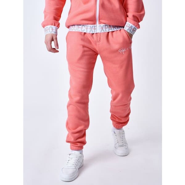 Joggingbyxor med logotypad elastisk midja Rosa S