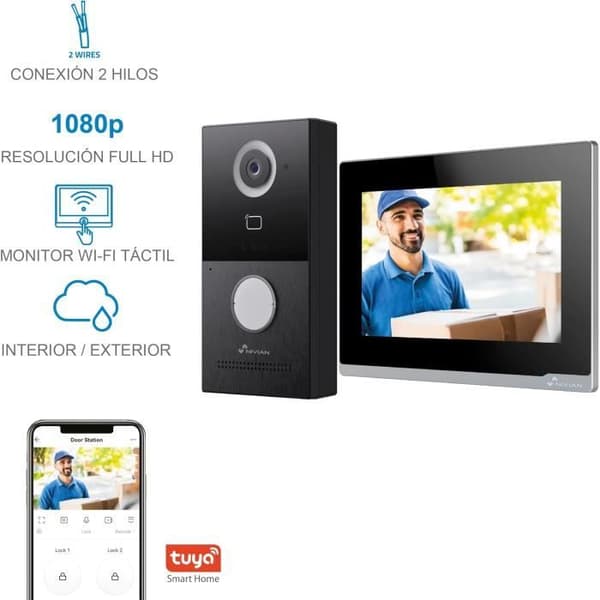 Intercom video - NIVIAN NVS-VIDEOINTERCOM-2W - WiFi - Full HD - 7-tums pekskärm