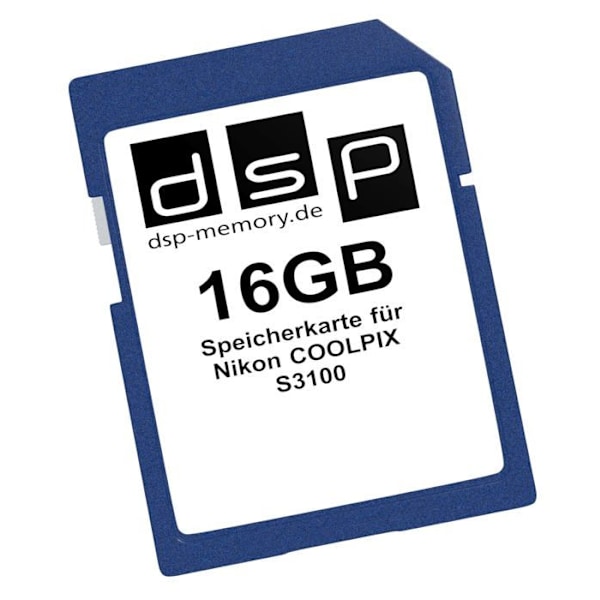 Minneskort - flashminne Dsp-minne 16 GB minneskort till Nikon COOLPIX S3100