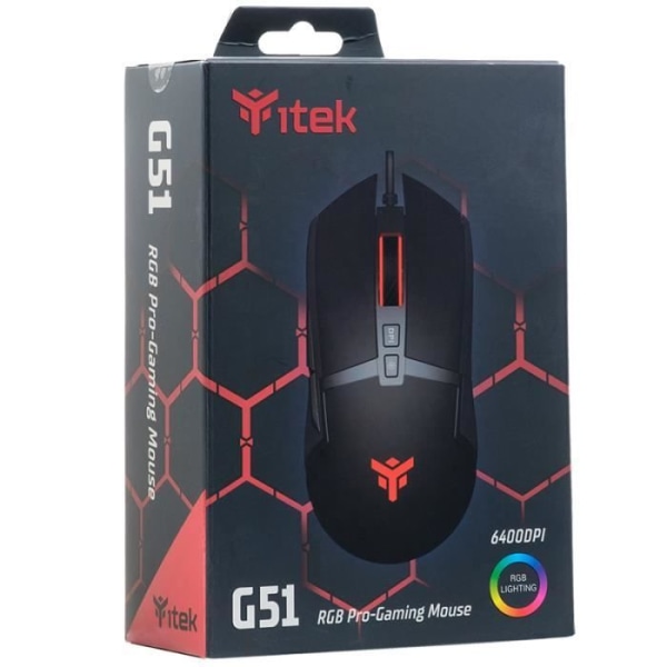 iTek G51 RGB trådbunden gamermus (svart)