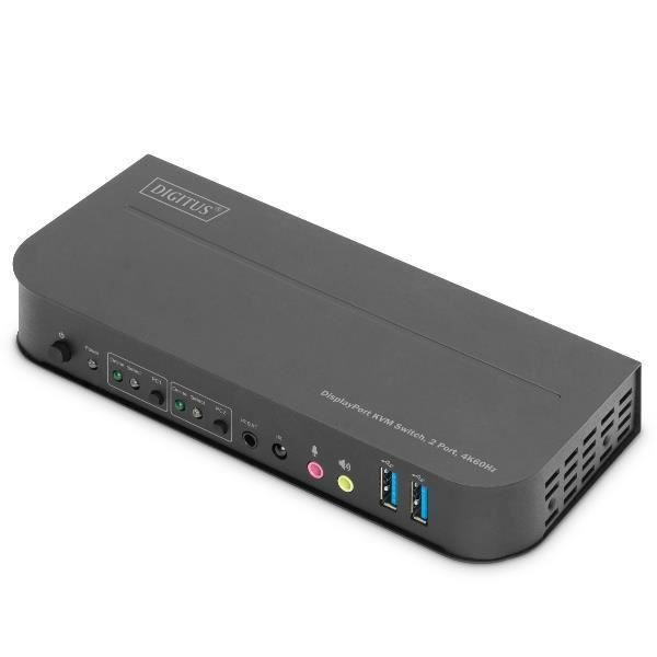 KVM-switch - Digitus av Assmann - 2x1 - HDMI och DisplayPort - USB - Svart