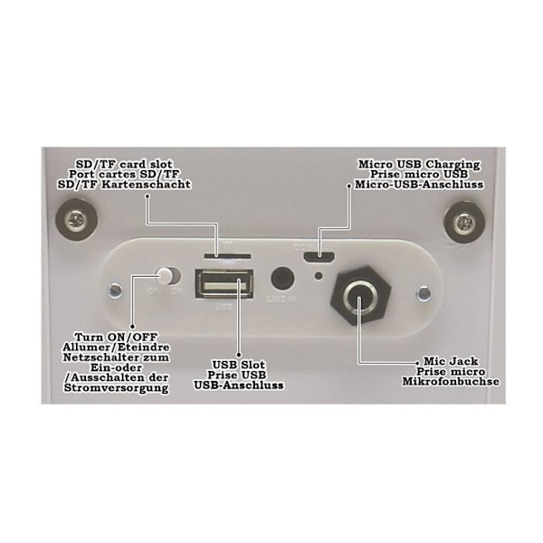 Karaokehögtalare för barn - LEXIBOOK - iParty® - Bluetooth® V5.0 - Ljuseffekter Vit