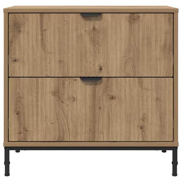 vidaXL Sängbord med låda, hantverksmässig ek 63,5 x 36 x 61 cm 883473