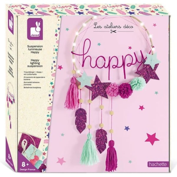 Happy Light Suspension - Creative Kit - Les Ateliers Déco - JANOD - Rosa - Blandat - Från 8 år