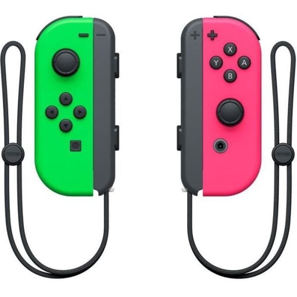 Ett par Neon Green &amp; Neon Pink Joy-Con-kontroller för Nintendo Switch