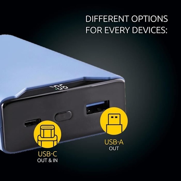 Externt Batteri - INTENSO - F20000 - 20000 mAh - PD 20 W - QC 18 W - Blå Blå