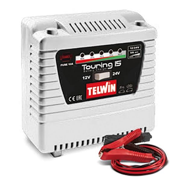 Laddare - Telwin - TOURING 15 - 12/24 V - LED-display - Överbelastningsskydd
