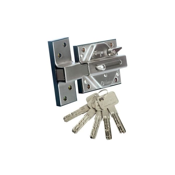 Ytmonterat lås med hög säkerhet - GENERIC - 7930r - 3 punkter - 70 mm - 5 stift Matt krom