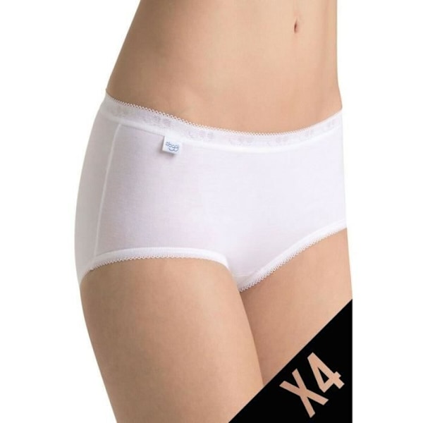 SLIP - SLOGGI - BASIC MIDI - 95% BOMULL - 3 SLIP + 1 GRATIS - FÄRG VIT VIT 50
