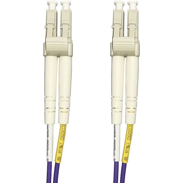 Elfcam® - Fiberoptisk kabel LC/UPC till LC/UPC OM4 Multimode Duplex, Fiberoptisk patchkabel 50/125um LSZH (200M)