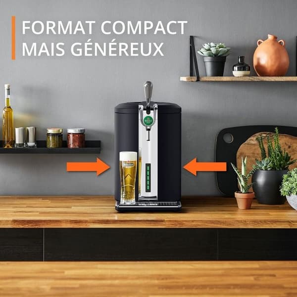 Krups Beertender Compact Ultimate, Pressmaskin för öl, VB720E10 Mörknatt - Krom
