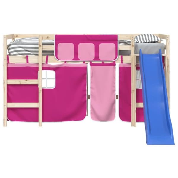 Rullgardiner för loftsäng rosa polyester Ros