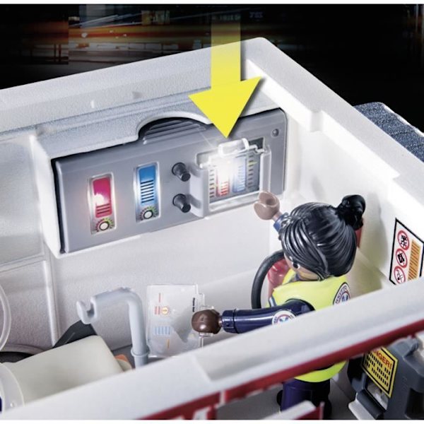 PLAYMOBIL 70936 Amerikansk ambulans med räddningspersonal och skadad, City Action, Räddningstjänsten Vit