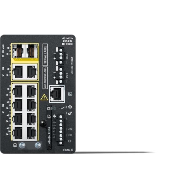 Cisco Catalyst IE-3100-8T2C-E nätverksswitch Managed L2 Gigabit Ethernet (10/100/1000) Svart Svart