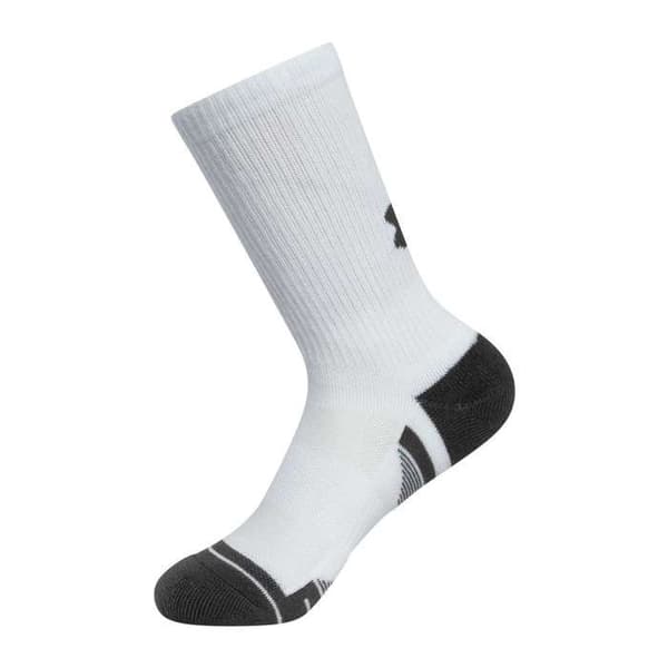 Strumpor - UNDER ARMOUR - Performance Tech Crew - 3-pack - Vit/Grå kol - Andningsbart tyg Vit M