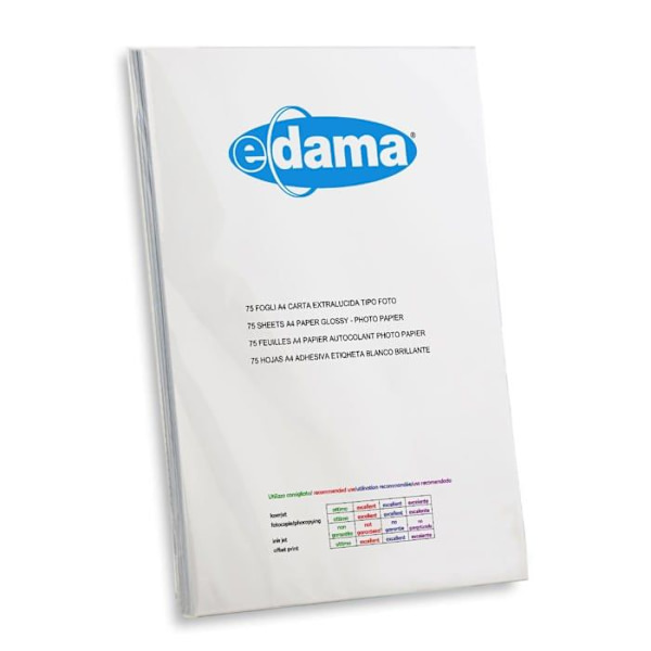 E-dama - ED-F2S50S1A3+ - Paket med 100 ark självhäftande papper i Super A3-skikt - A3PLUS - 32 x 45 SRA3 - Utan backup