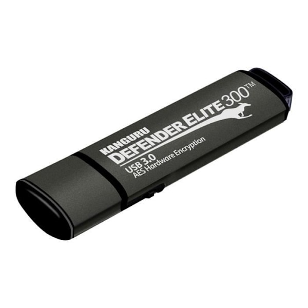 Kanguru Defender Elite300 Säker FIPS-hårdvara krypterad med fysisk skrivskyddsswitch 64GB USB 3.0 FIPS-krypterad... Svart, Grå