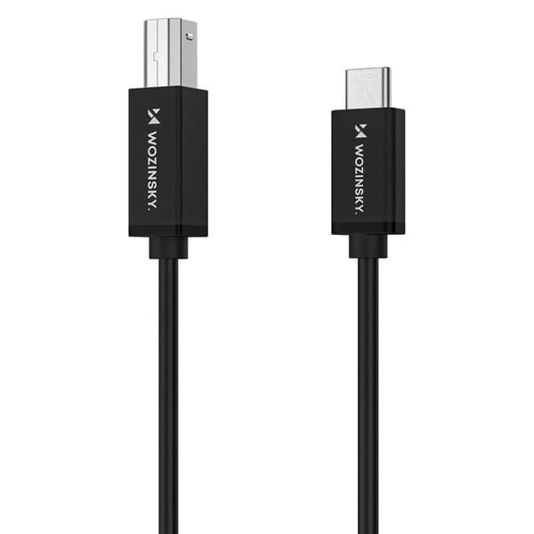 USB-B till USB-C kabel 1 m - svart