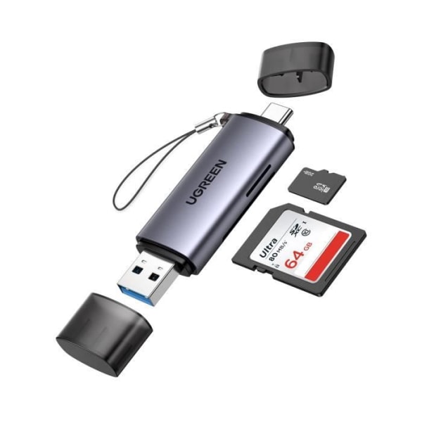 SD-kortläsare Micro SD USB C USB 3.0 2 i 1 SD-kortadapter Max 2TB Kompatibel med MacBook/iPad/Galaxy