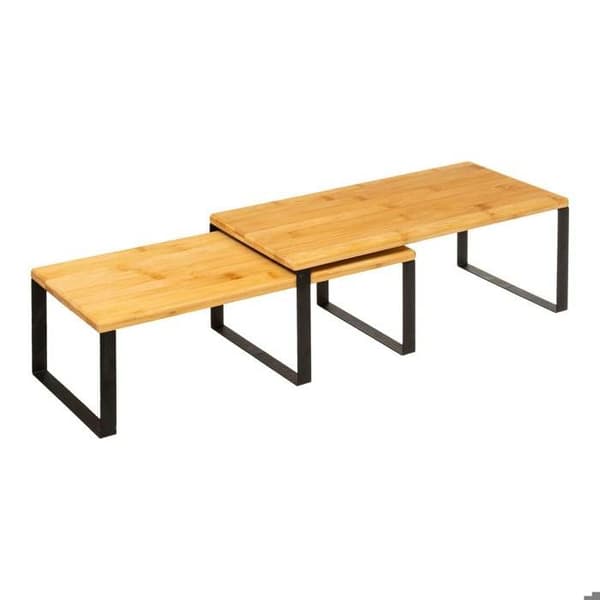 2 stapelbara hyllor "Nera" i bambu - 5 five simply smart beige