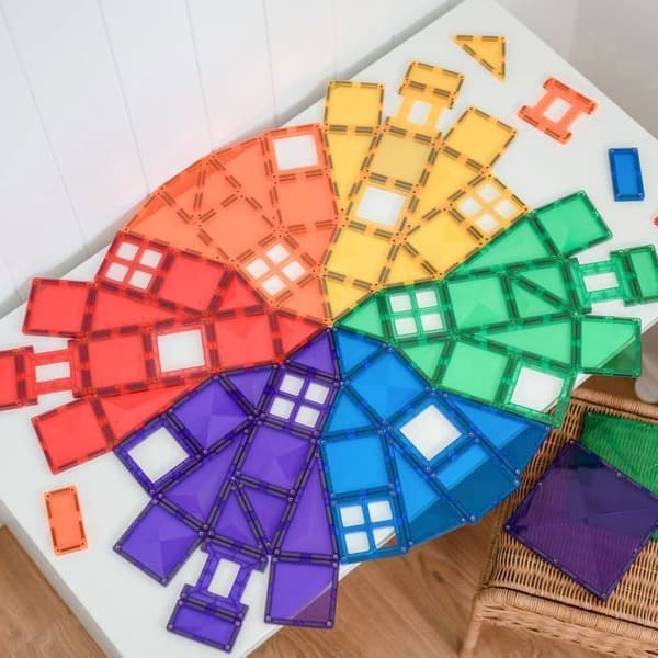 CONNETIX Byggplattor Magnetiska Regnbåge Kreativ Förpackning, 102 Bitar Regnbåge