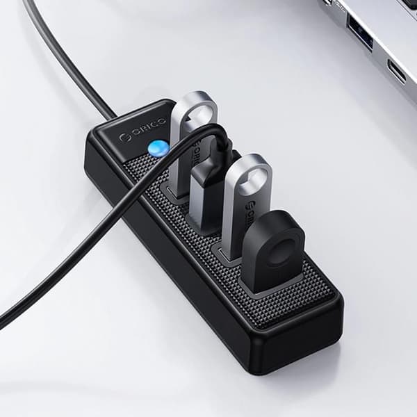 USB-hub - ORICO - PW4U-U3 - 4 portar USB-A 3.0 - Överföring 5 Gbit/s - Kompatibel med Windows/macOS/Linux