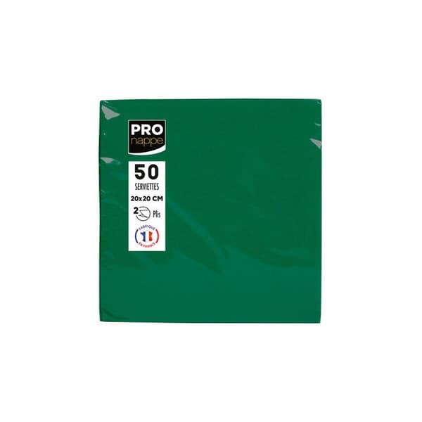 Servett cocktail - 10 - 20 x 20 cm - Grangrön - Pack 50 - Papper Furugrön