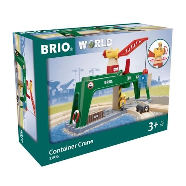 BRIO - Dubbelspårig lastkran - Tillbehör för tågbana i trä - Blandat från 3 år Beige