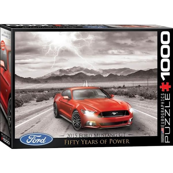 Eurographics Puzzle 1000 Pc - Ford Mustang 2015 - Fordon och maskiner - Röd - Blandat - Vuxen